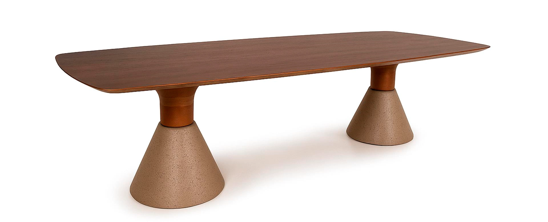 Mesa de jantar Luca retangular com tampo capri barril 203 