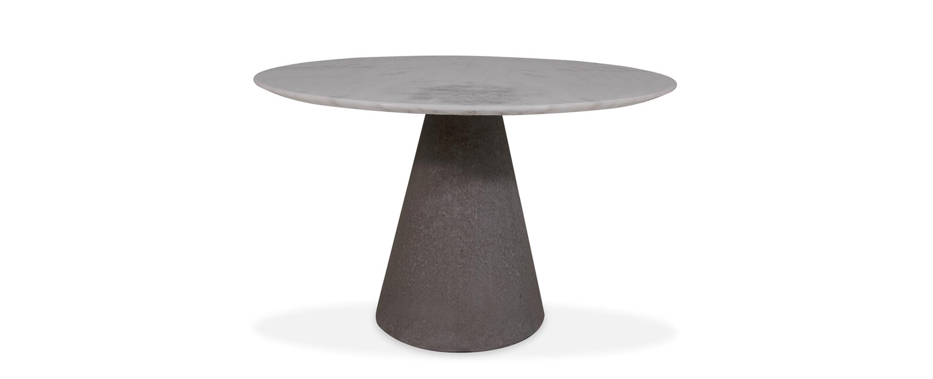 Mesa de Jantar Vick Redonda Mármore E.S. com Base Concreto