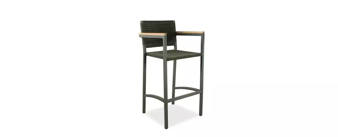Banqueta Hera Com Braço Detalhe Madeira 640 