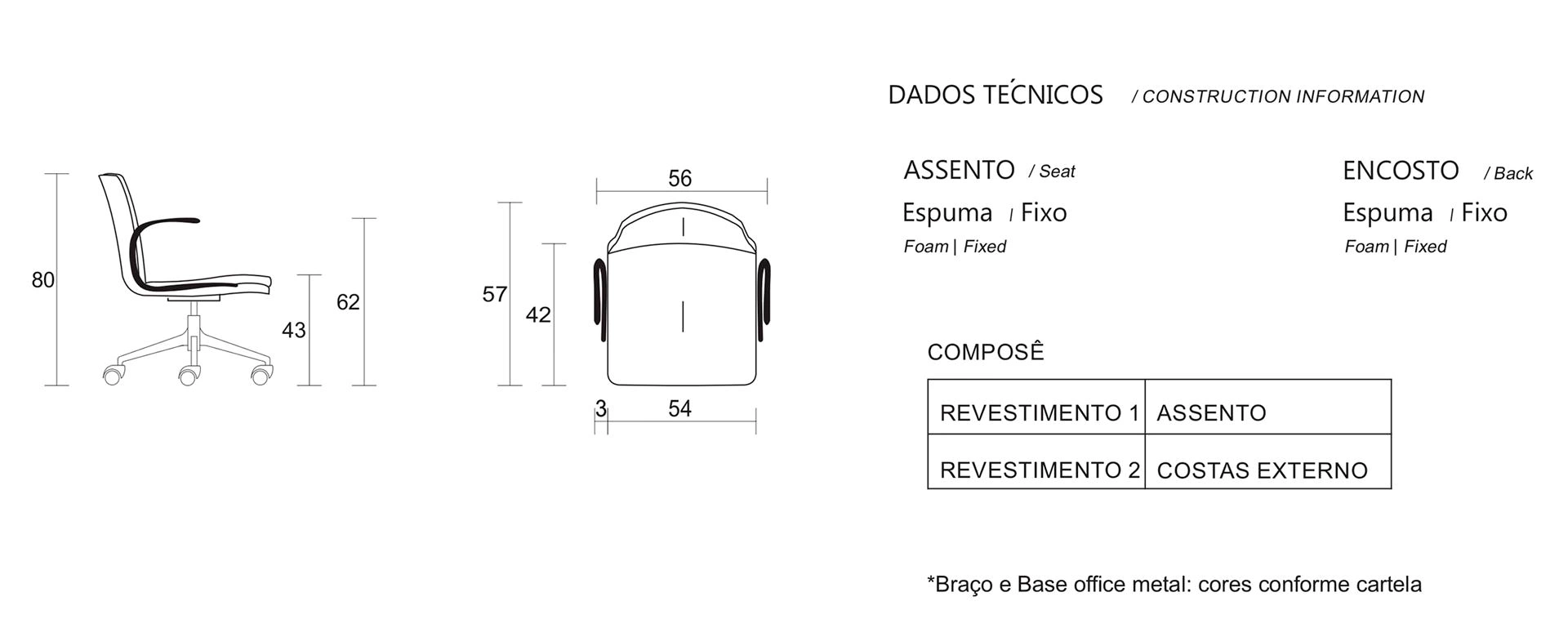 Cadeira Savona Office 996 desenho