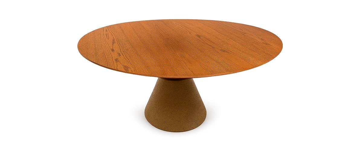 Mesa de jantar Luca redonda com tampo yasmim 203 