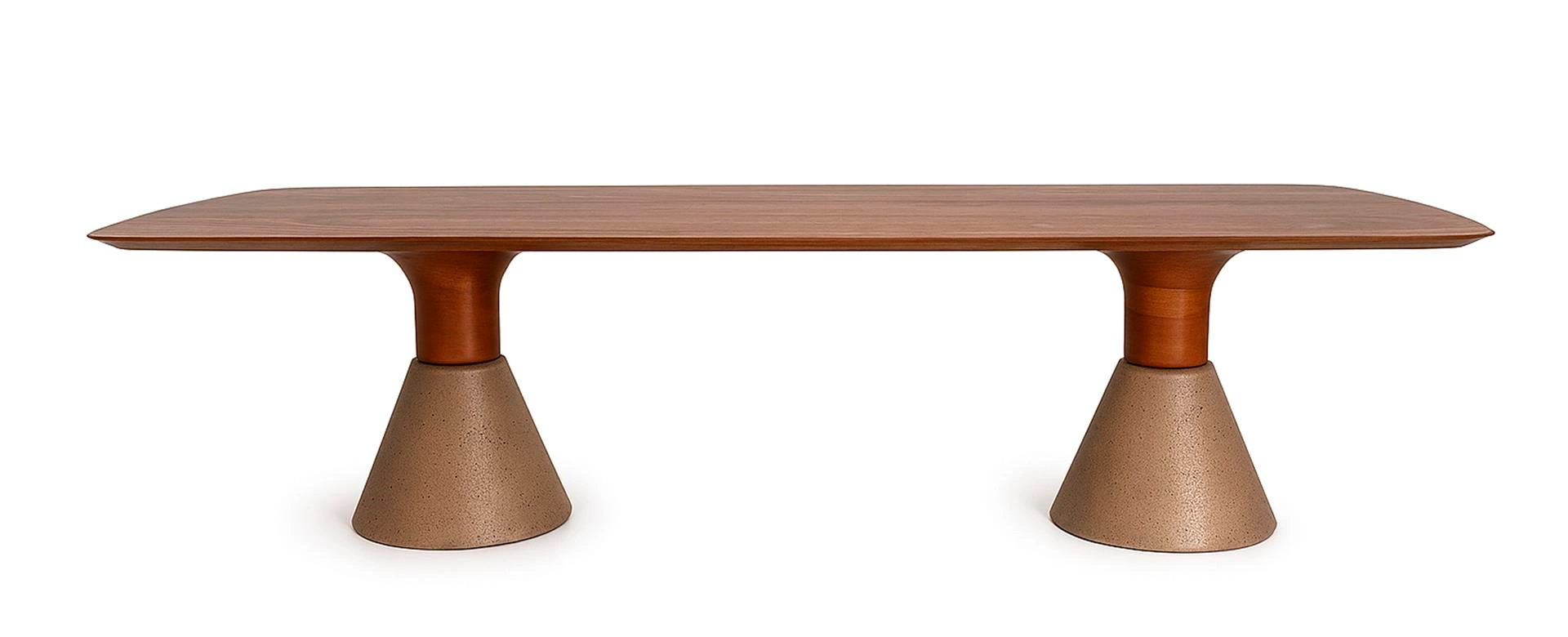 Mesa de jantar Luca retangular com tampo capri barril