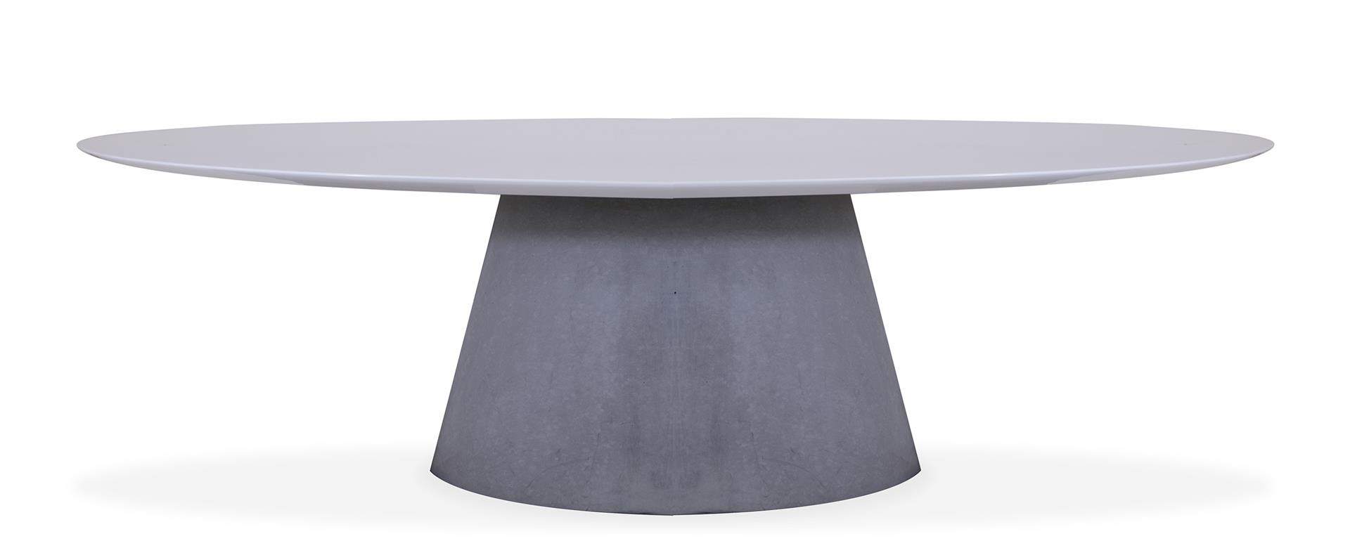 Mesa de Jantar Vick Oval Resina com base Concreto 457 