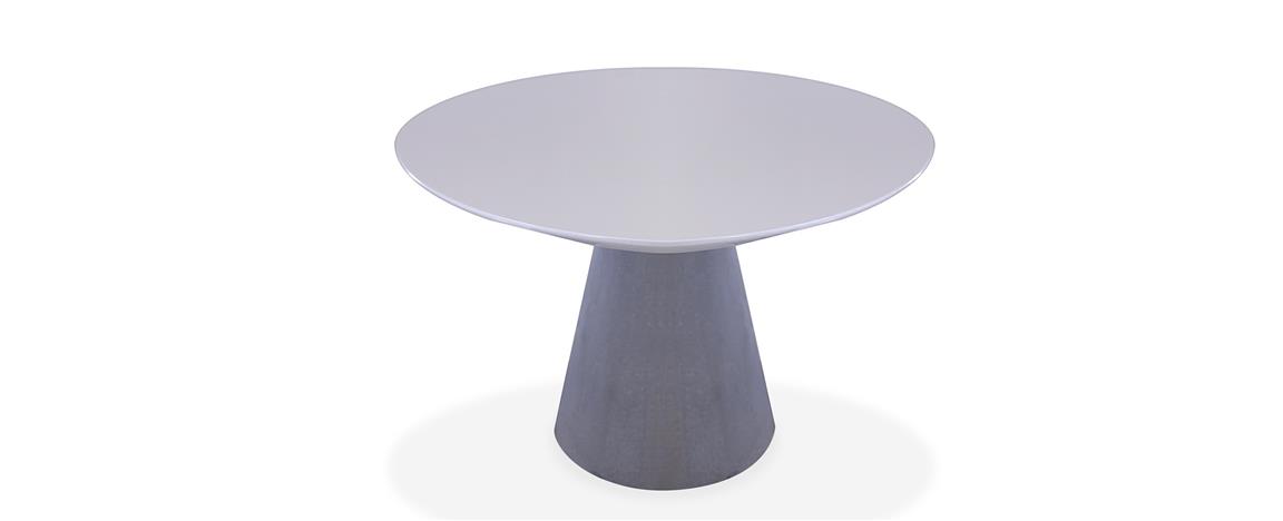 Mesa de Jantar Vick Oval Resina com base Concreto 457 
