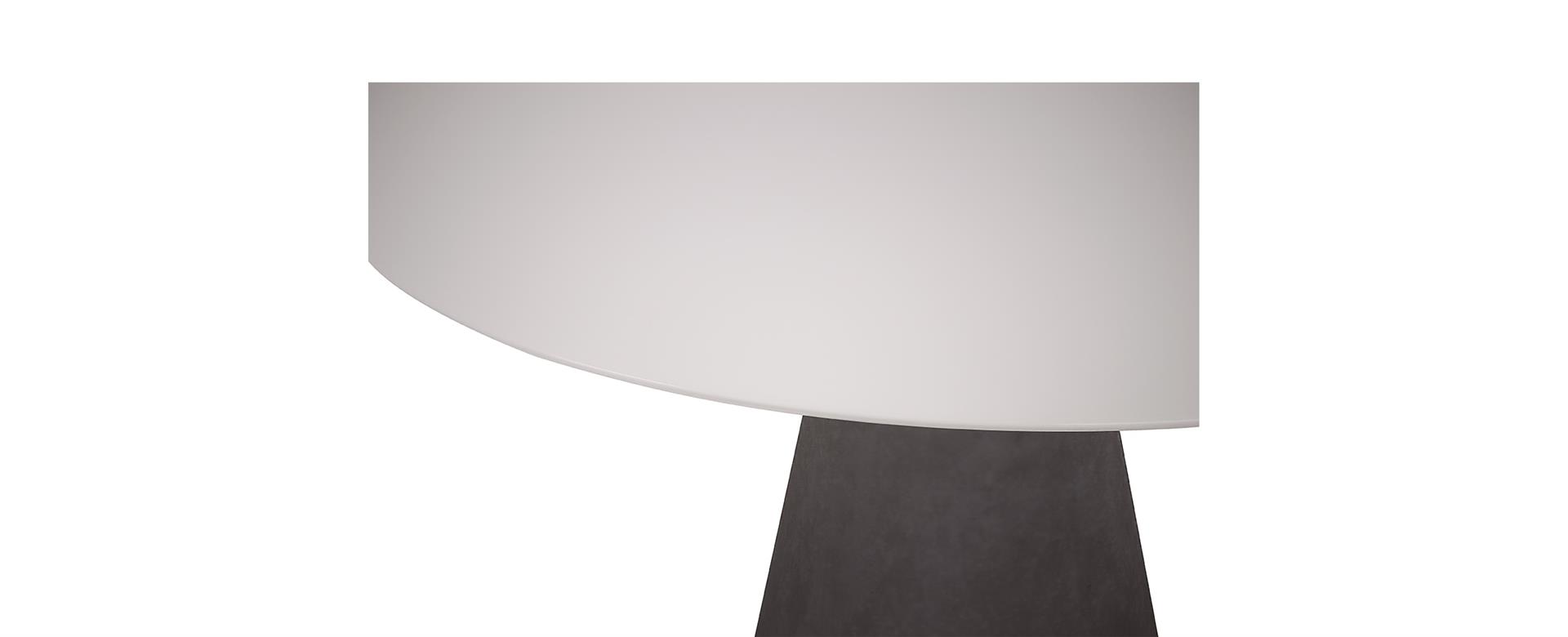 Mesa de Jantar Vick Oval Resina com base Concreto 457 