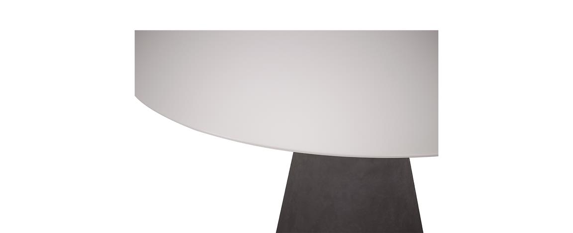 Mesa de Jantar Vick Oval Resina com base Concreto 457 