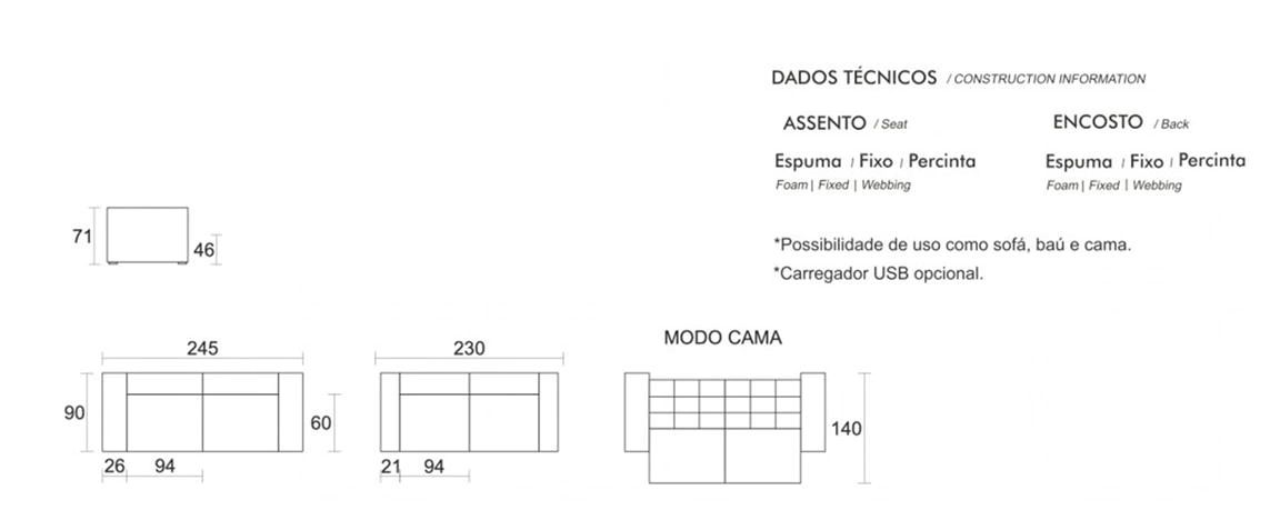 Sofá Cama Siena 996 desenho