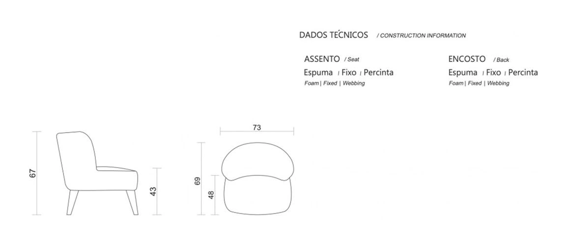 Poltrona Luca 996 desenho