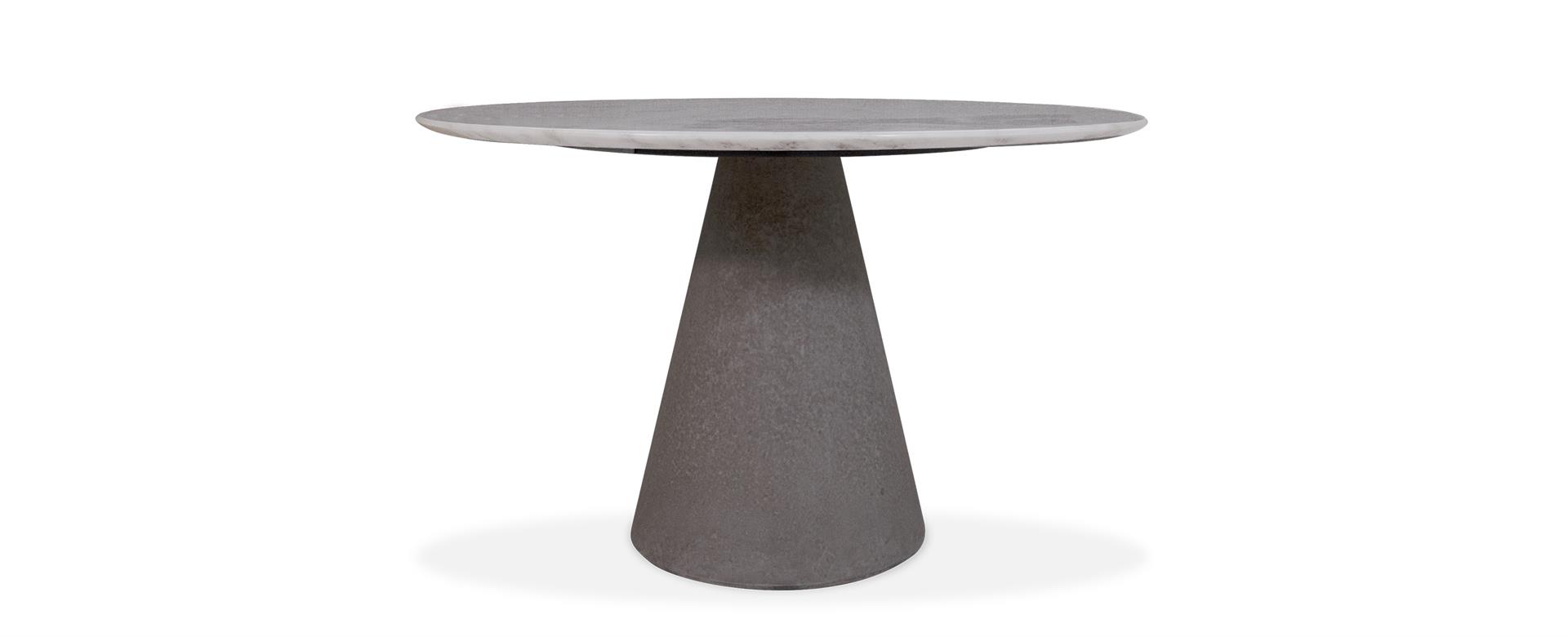 Mesa de Jantar Vick Redonda Mármore E.S. com Base Concreto