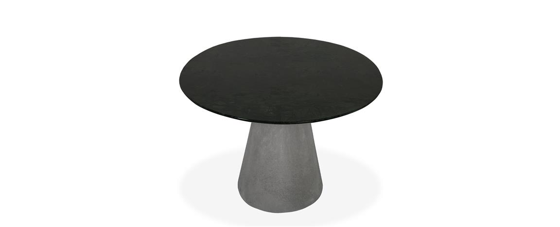 Mesa de Jantar Vick Oval Mármore Verde Guatemala Base Concreto 457 