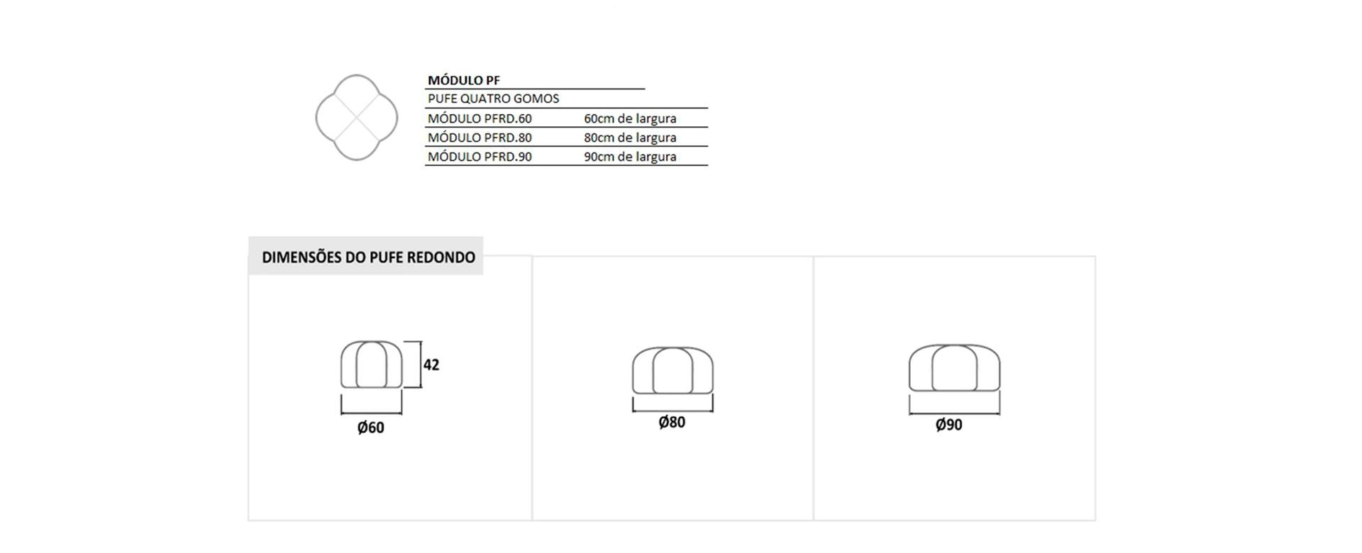 Puff Pavia 30 desenho tecnico