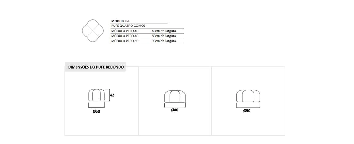 Puff Pavia 30 desenho tecnico